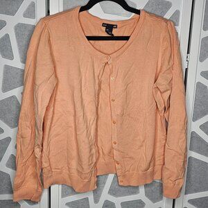 H&M Button Down Orange Sweater Cardigan Size Large
